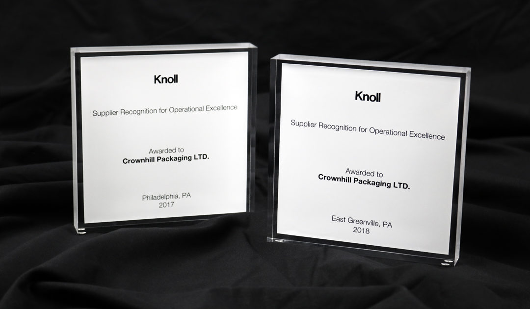 Crownhill Awarded Knoll ‘Supplier Recognition for Operational Excellence’ For the Second Time