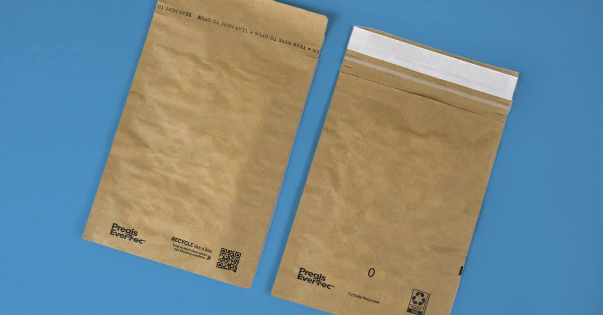 Paper-based and curbside recyclable, EverTec™ padded mailers help reduce post-consumer waste.