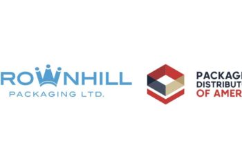 The Crownhill Packaging Ltd. logo and Packaging Distributors of America logo side by side on a white background.