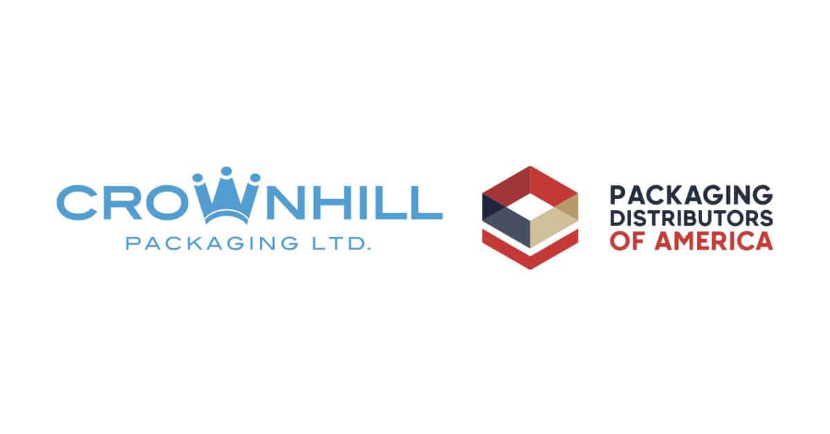 The Crownhill Packaging Ltd. logo and Packaging Distributors of America logo side by side on a white background.